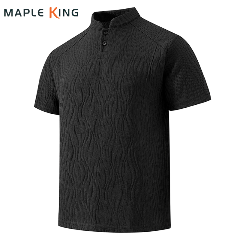 Golf Tees - Bark Texture Herrenbekleidung Henley-Shirt 2026 Sommer