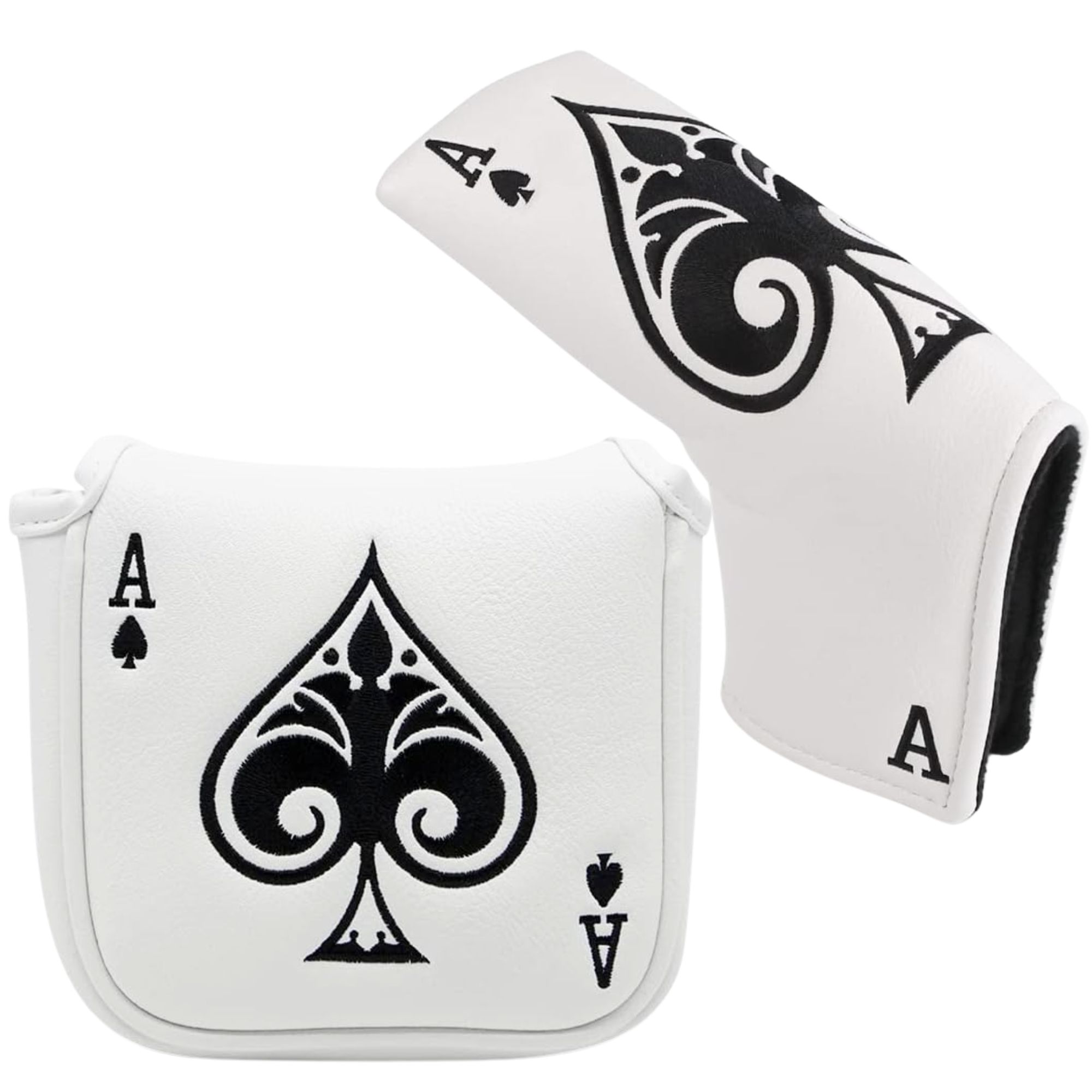 Golf Tees - Lustige Golf-Putter-Abdeckung im Poker-Ass-Stil, Golfschläger-Kopfabdeckung, Golf-Mallet-